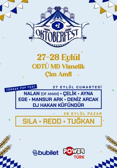 Oktoberfest - Nalan, Çelik, Ayna, Ege, Mansur Ark, Deniz Arcak ve DJ Hakan Küfündür, Sıla, Redd, Tuğkan etkinlikgörseli