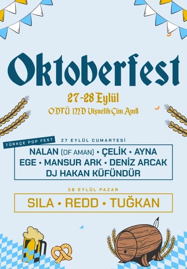 Oktoberfest - Nalan, Çelik, Ayna, Ege, Mansur Ark, Deniz Arcak ve DJ Hakan Küfündür, Sıla, Redd, Tuğkan etkinlikgörseli