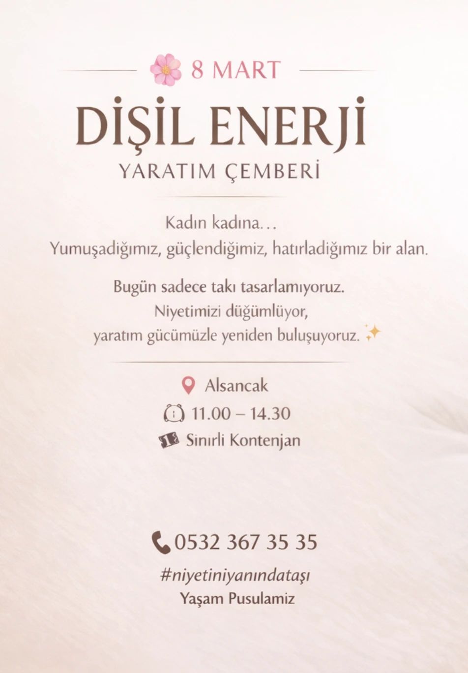 8 Mart – Dişil Enerji Yaratım Çemberi