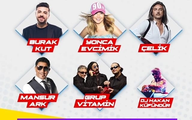 90'lar Türkçe Pop Fest : Burak Kut & Yonca Evcimik & Çelik & Mansur Ark & Grup Vitamin & Dj Hakan Küfündür