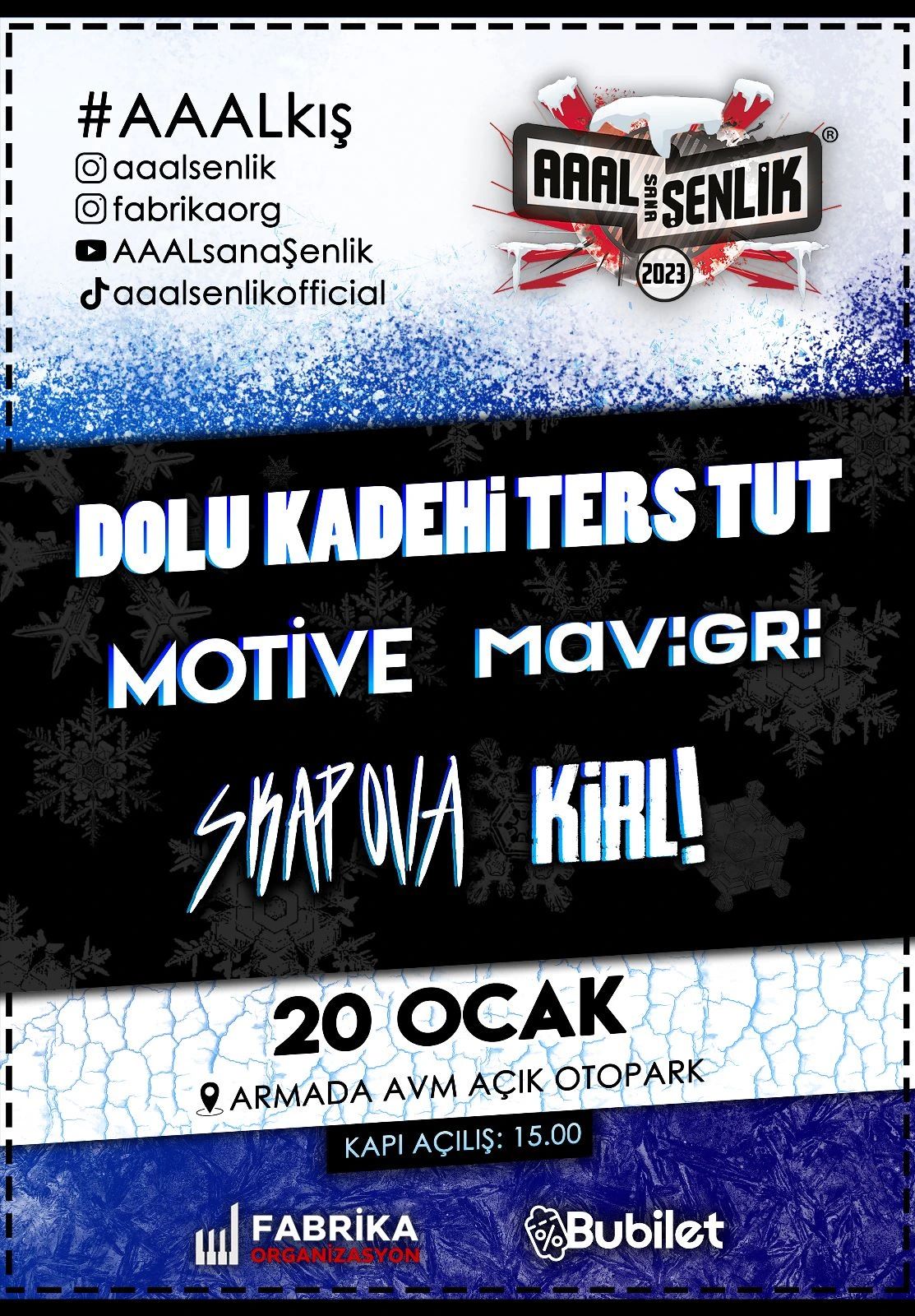 Ankara Şenlik - Dolu Kadehi Ters Tut - Motive - Mavi Gri - Skapova