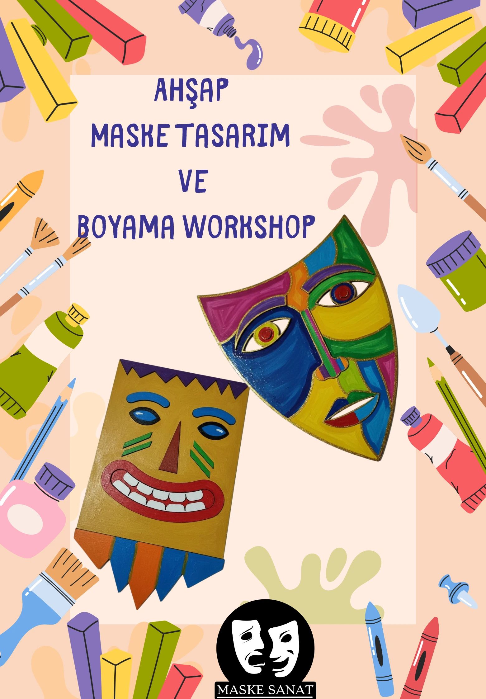 Ahşap Maske Tasarım ve Boyama Workshop (Çocuklar İçin)