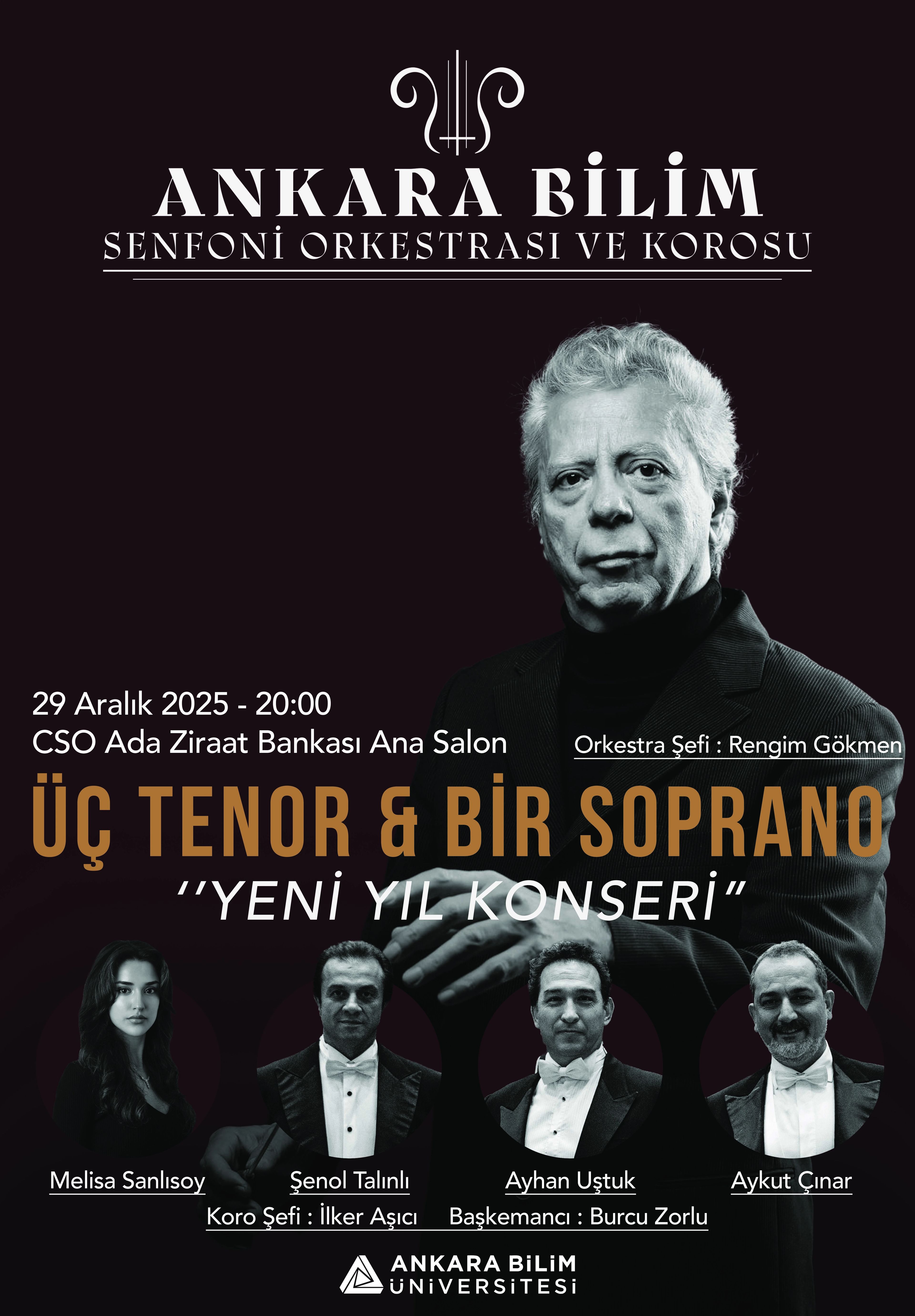 Ankara Bilim Senfoni Orkestrası ve Korosu – Üç Tenor & Bir Soprano “Yeni Yıl Konseri”