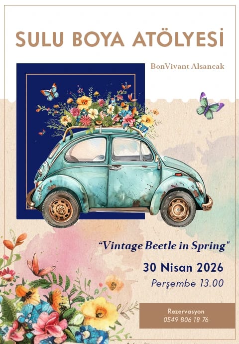 BonVivant Suluboya Atölyesi: Vintage Beetle in Spring
