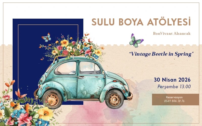 BonVivant Suluboya Atölyesi: Vintage Beetle in Spring