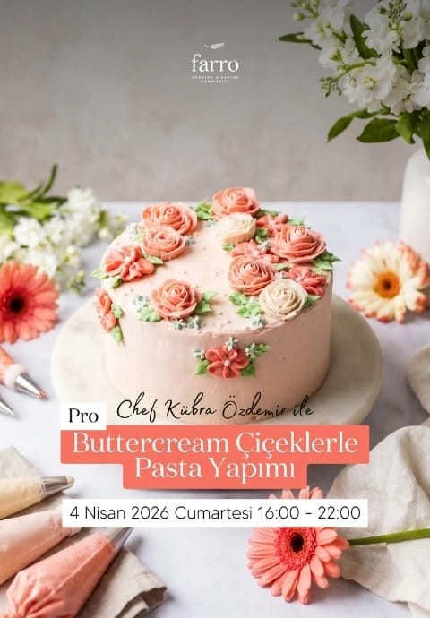 Buttercream Çiçeklerle Pasta Yapımı