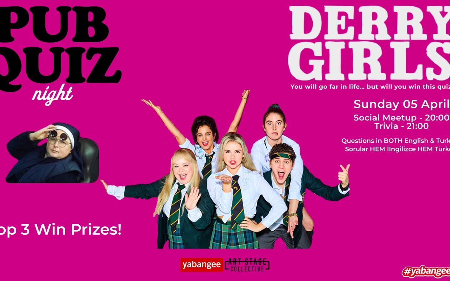 Pub Quiz Night on Derry Girls: Questions in English and Turkish