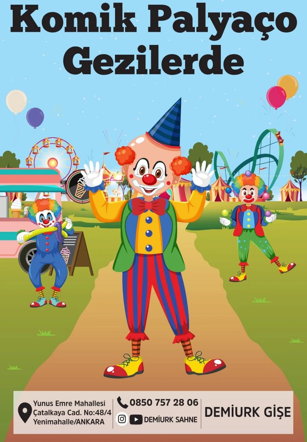 Komik Palyaço Gezilerde Çocuk Oyunu