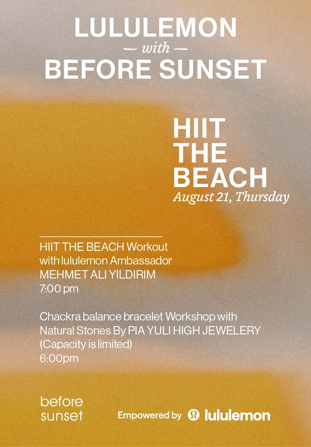 lululemon X Before Sunset: HIIT THE BEACH