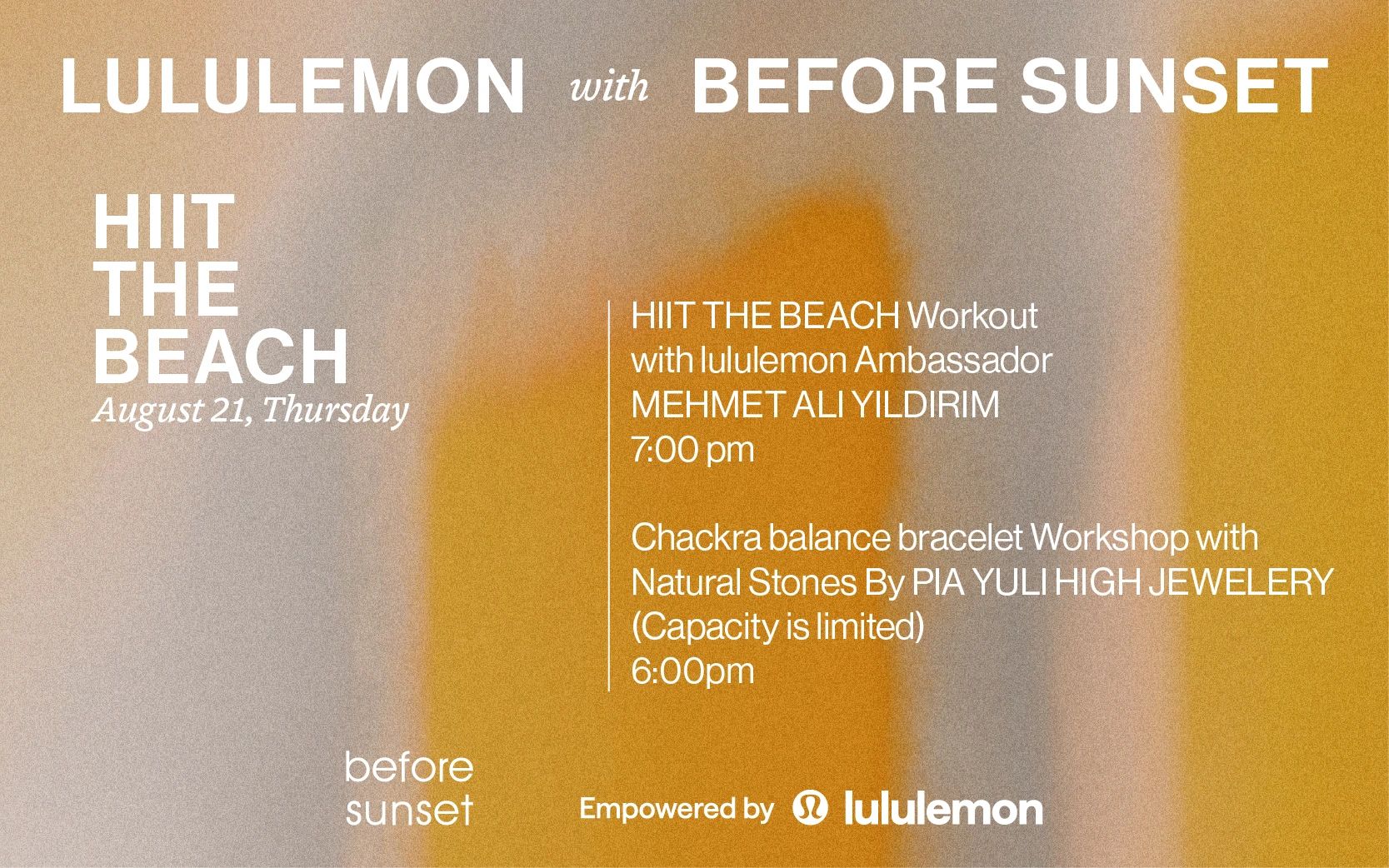 lululemon X Before Sunset: HIIT THE BEACH