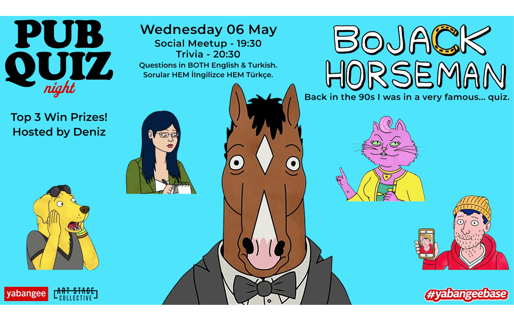 Pub Quiz Night on Bojack Horseman (TV Series): Questions in English & Turkish