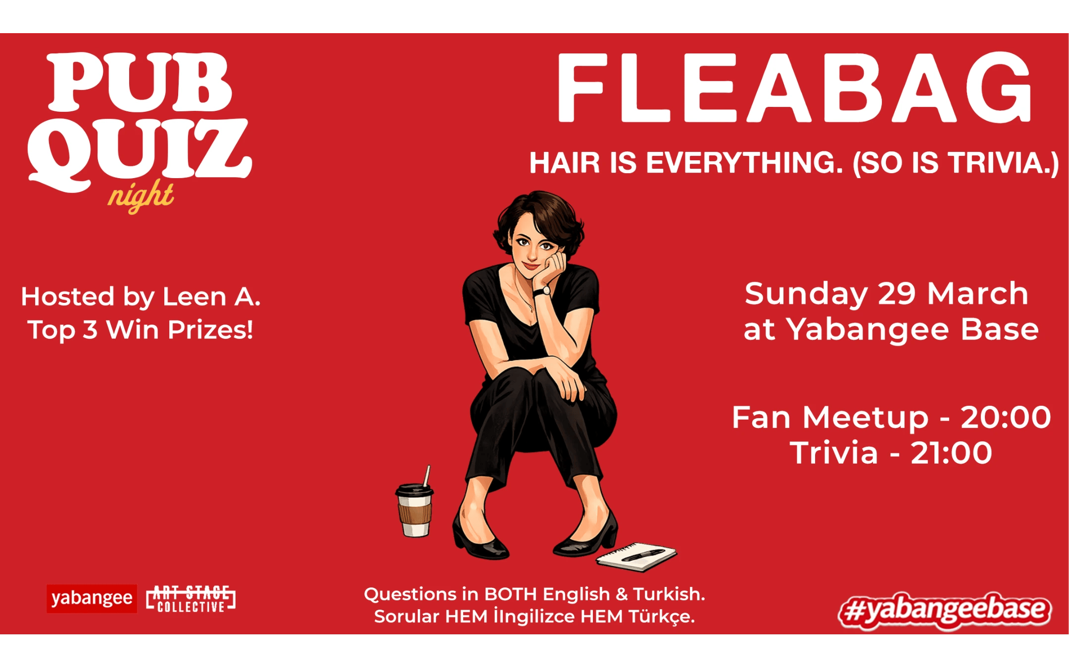 Pub Quiz Night on Fleabag: Questions in BOTH English AND Turkish