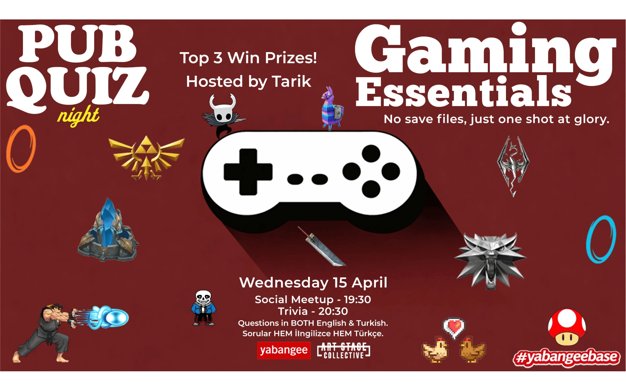 Pub Quiz Night on Gaming Essentials: Questions in English and Turkish