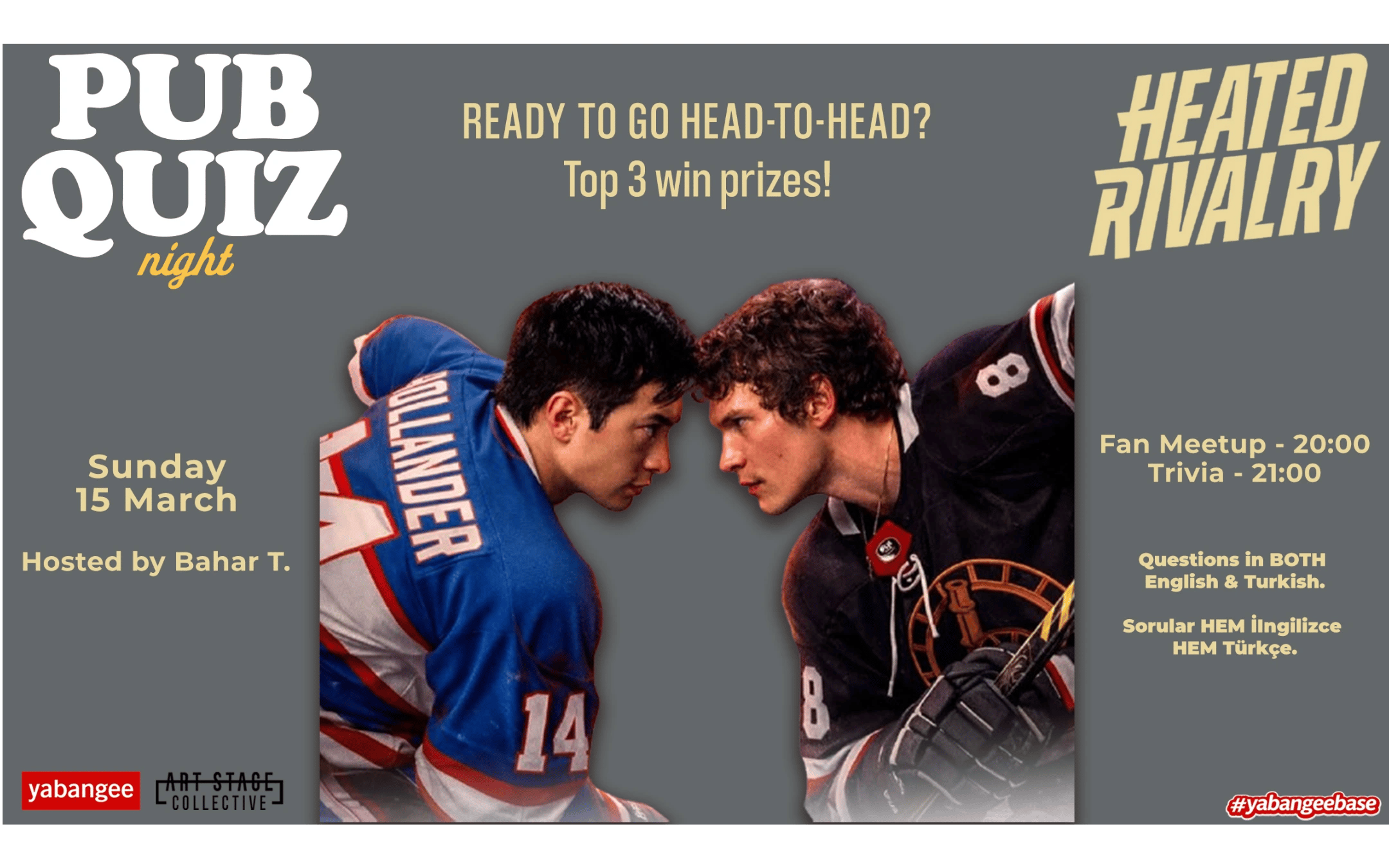 Pub Quiz Night on Heated Rivalry (TV Show): Questions in both English and Turkish