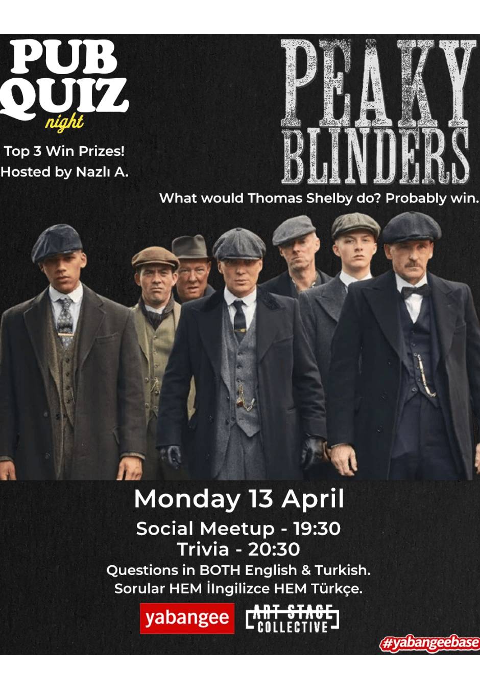 Pub Quiz Night on Peaky Blinders: Questions in English and Turkish