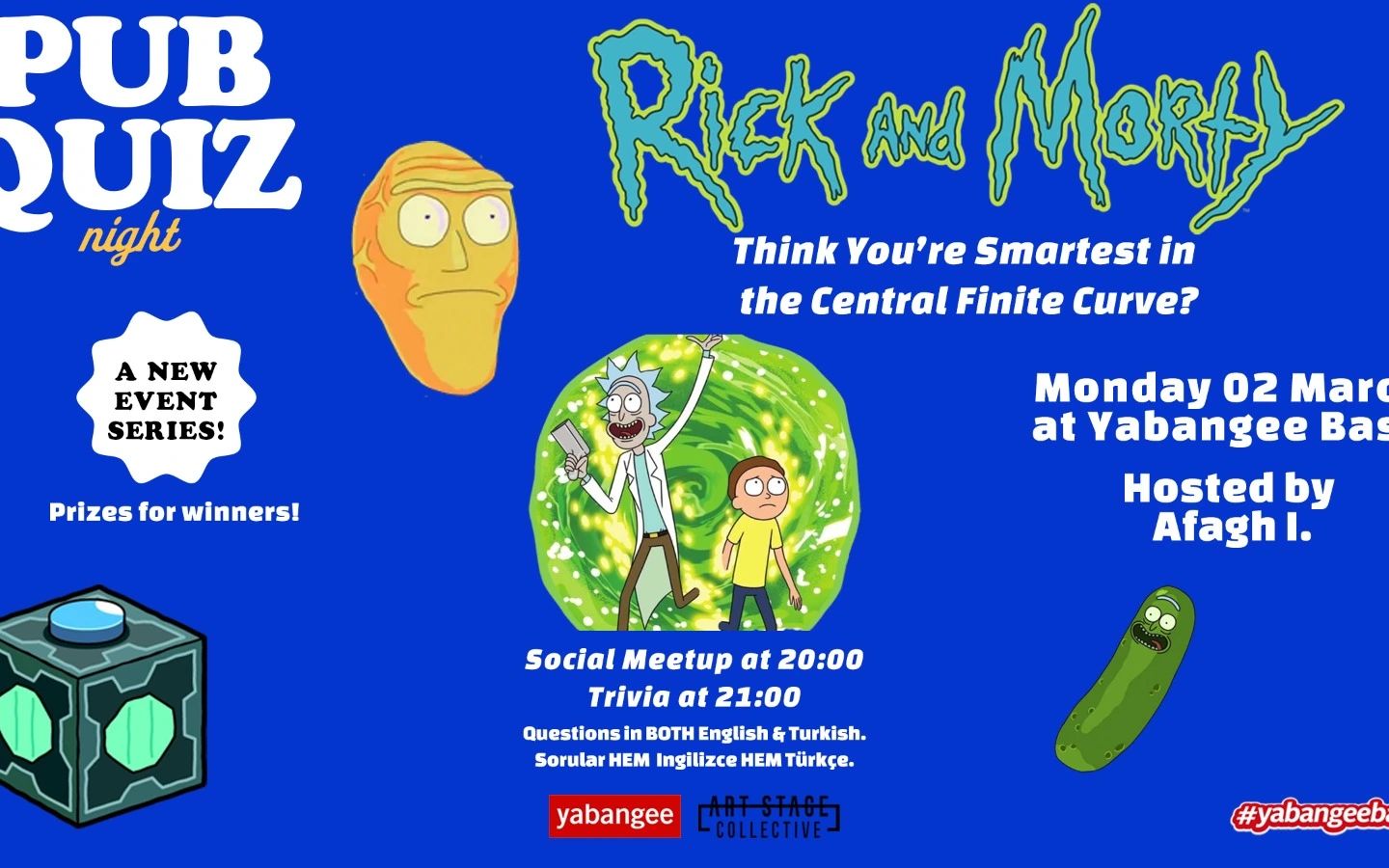 Pub Quiz Night on Rick and Morty (TV Show): Questions in BOTH English & Turkish