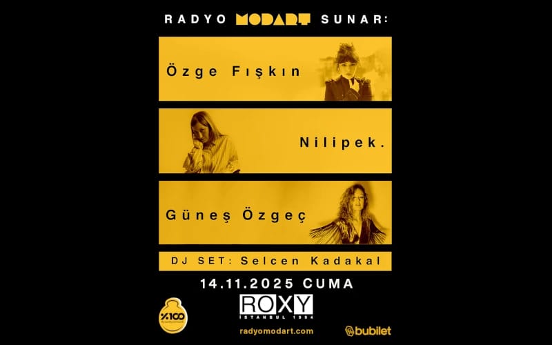 %100 Müzik Sunar: Radyo Modart Konserleri - Özge Fışkın, Nilipek. ve Güneş Özgeç poster