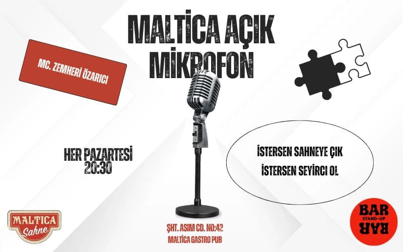 Stand up Maltica Açık Mikrofon poster