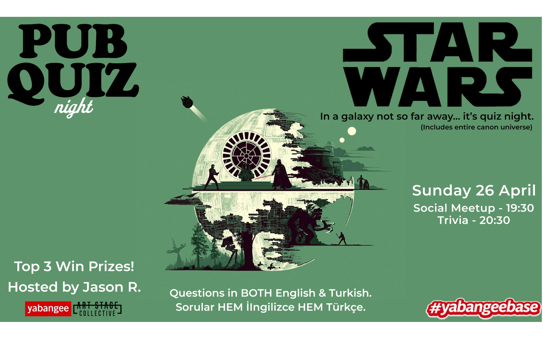 Pub Quiz Night on Star Wars (Canon Universe): Questions in English and Turkish
