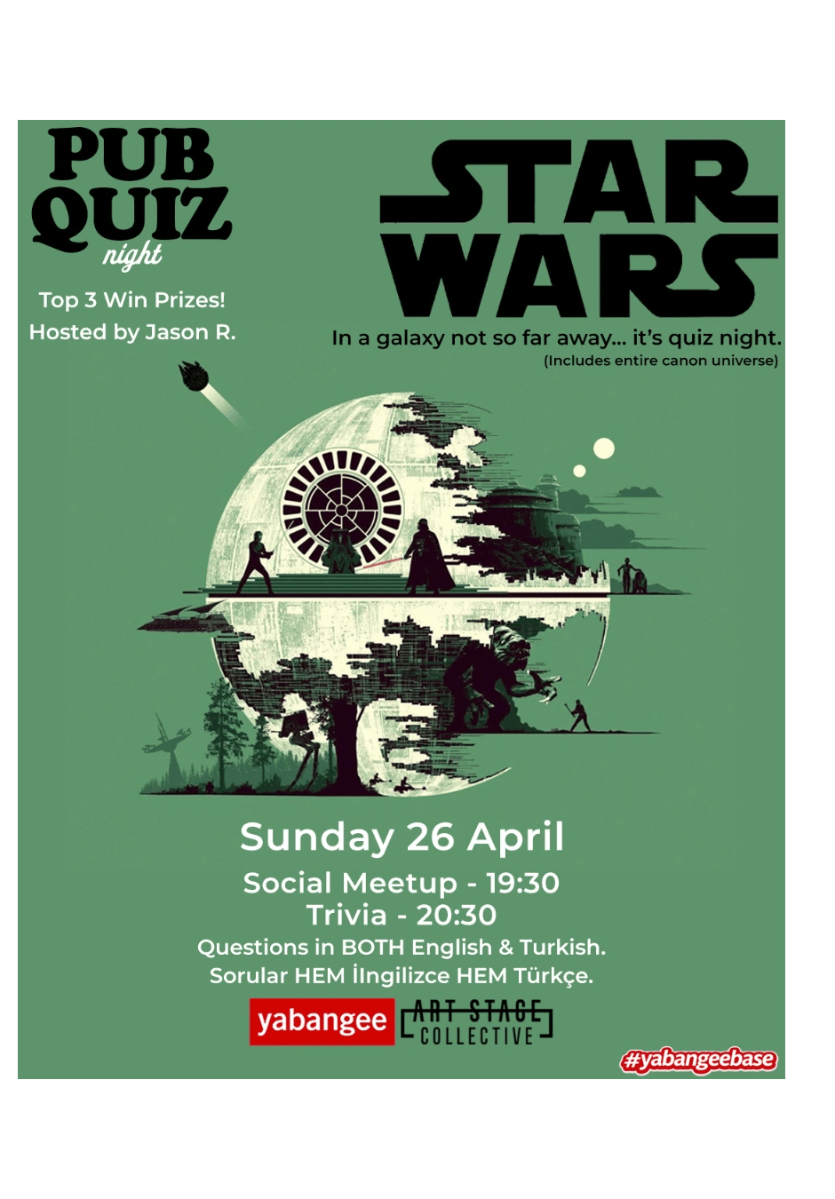 Pub Quiz Night on Star Wars (Canon Universe): Questions in English and Turkish