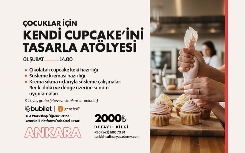 TCA | Kendi Cupcake’ini Tasarla Atölyesi: 6 -12 Yaş (Ebeveyn katılımı zorunludur)