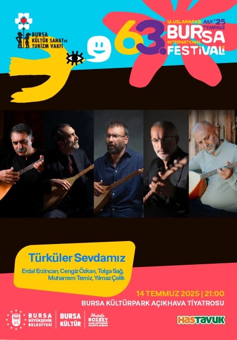 Türküler Sevdamız - Erdal Erzincan, Tolga Sağ, Cengiz Özkan, Muharrem Temiz, Yılmaz Çelik - 63. Uluslararası Bursa Festivali