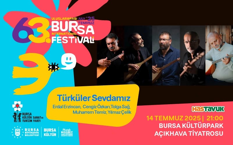 Türküler Sevdamız - Erdal Erzincan, Tolga Sağ, Cengiz Özkan, Muharrem Temiz, Yılmaz Çelik - 63. Uluslararası Bursa Festivali