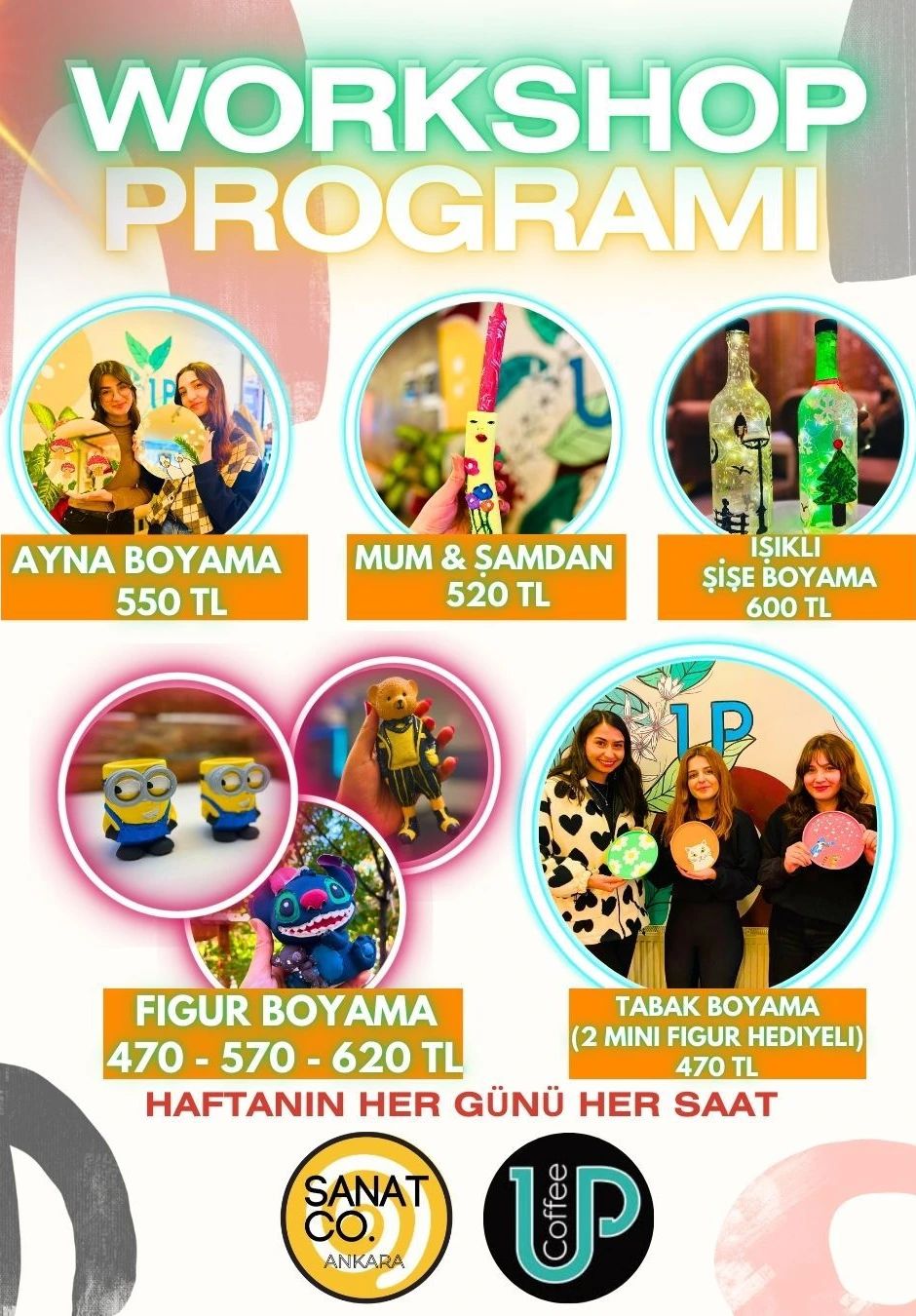 Workshop: Sanatco.Ankara | Ayna, Tabak, Figür Boyama Etkinlik Takvimi (Ankara, İzmir)