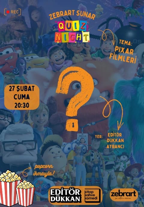 Zebrart Quiz Night - Pixar Filmleri