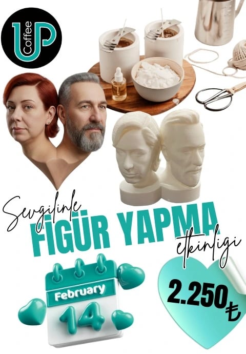 14 Şubat Sevgililer Günü Kişiye ve Çiftlere Özel 3D Figür Boyama ve Mum-Biblo Yapımı