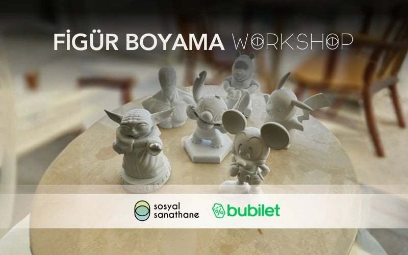 3D Figür Boyama Workshop: Sosyal Sanathane İzmir | Etkinlik poster