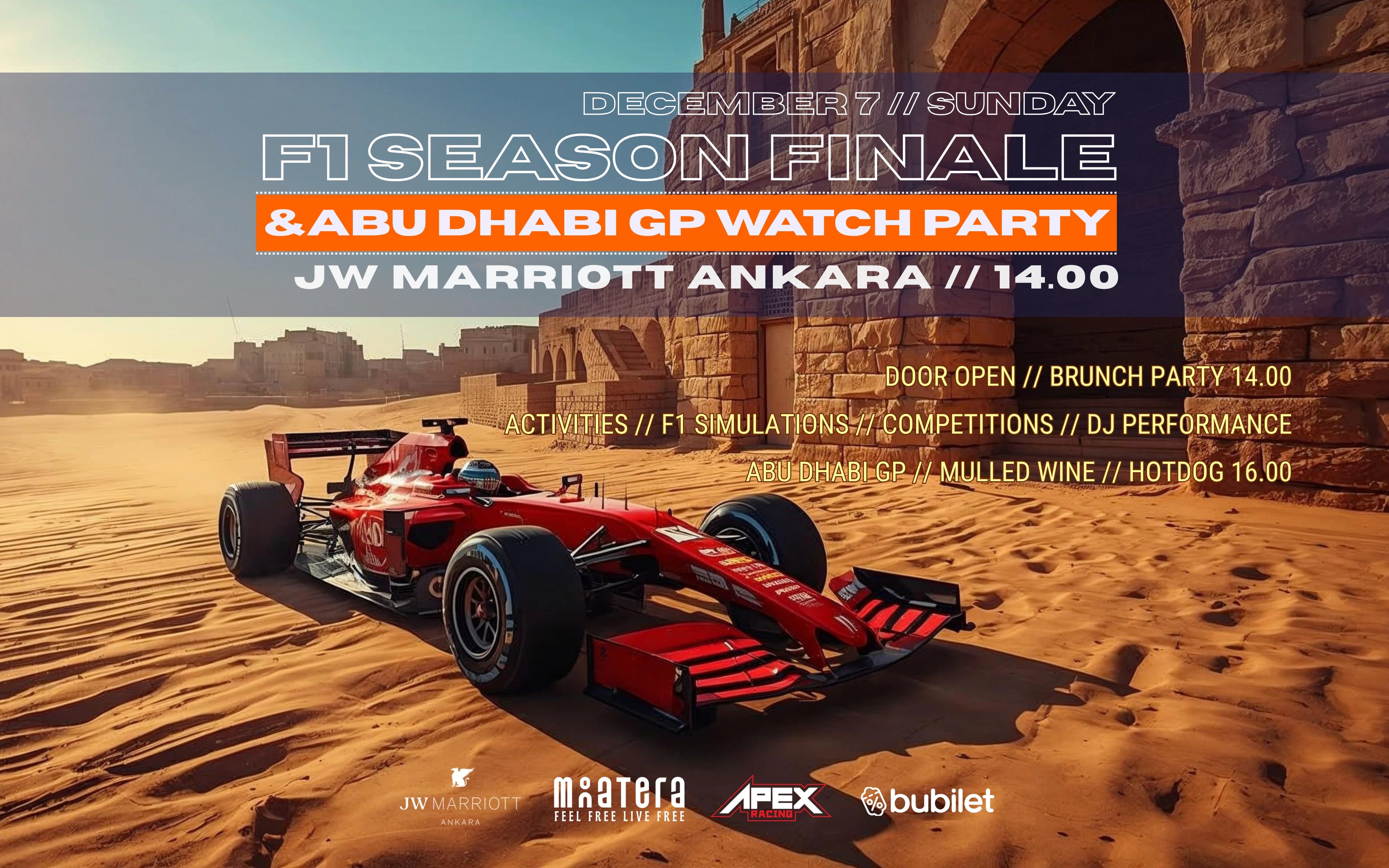 Abu Dhabi Gp F1 Finale Watch Party @Jw Marriott Ankara
