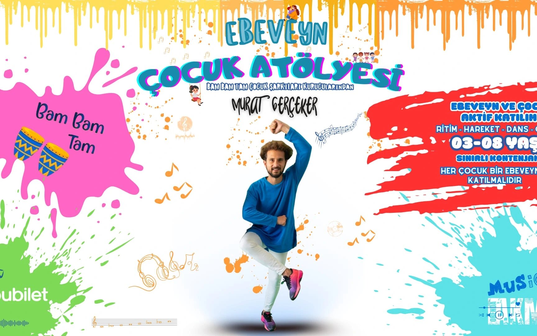 Bam Bam Tam Ebeveyn Çocuk Atölyesi poster