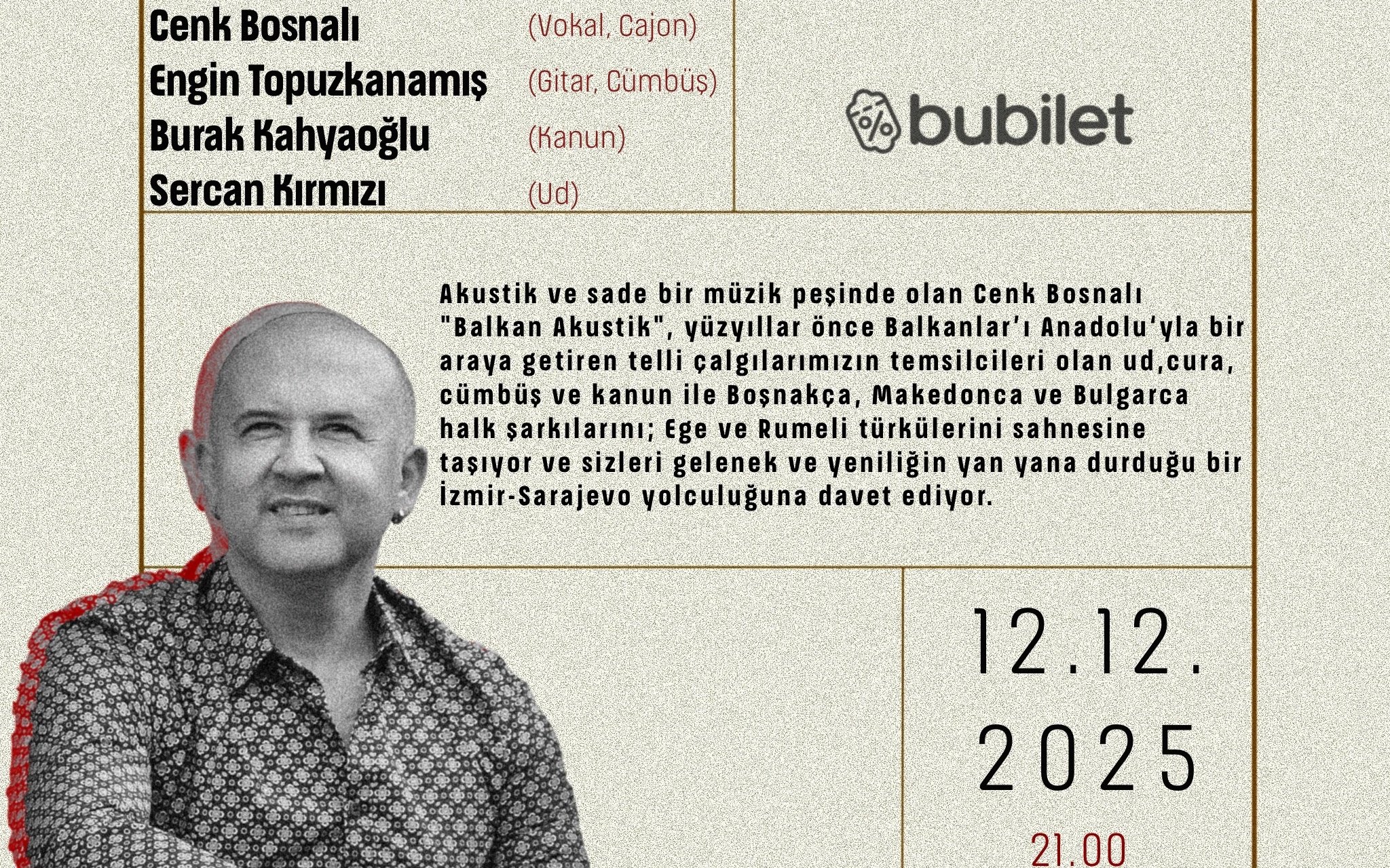 Cenk Bosnalı Balkan Akustik Konseri poster