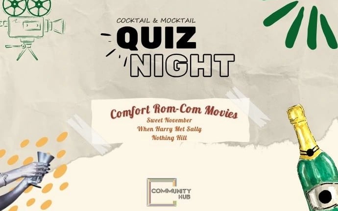 Comfort Rom-Com Movies Quiz Night (Sweet November, When Harry Met Sally, Nothing Hill) poster