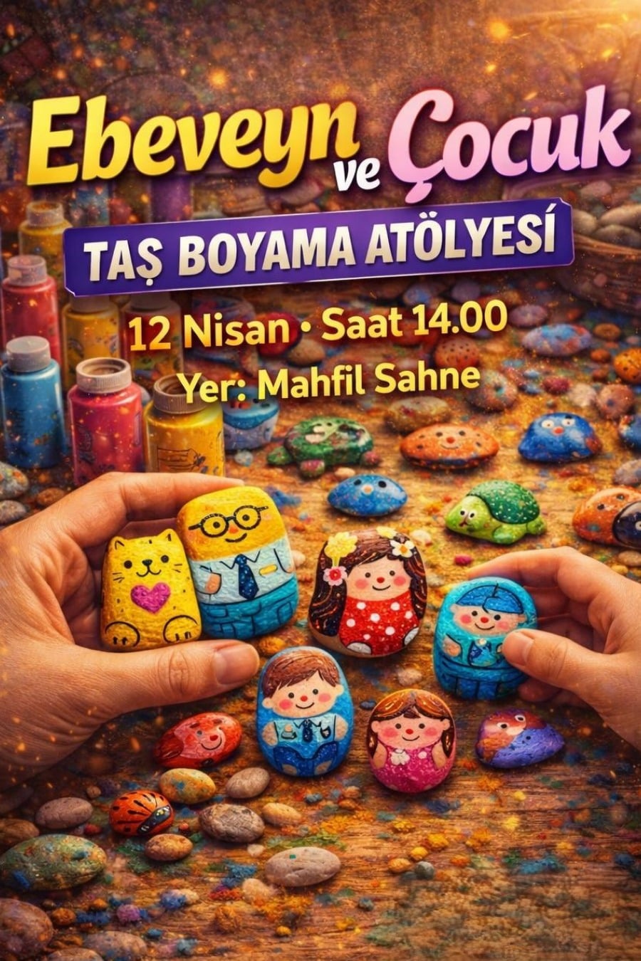 Ebeveyn ve Çocuk Taş Boyama Atölyesi