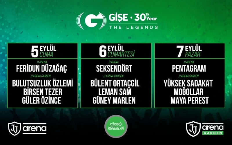 Gişe Organizasyon ile 30 Yıl The Legends Konserleri