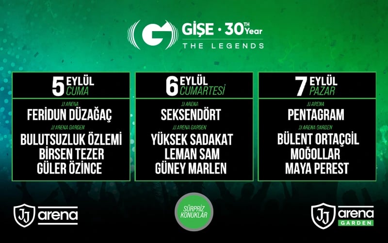 Gişe Organizasyon ile 30 Yıl The Legends Konserleri poster