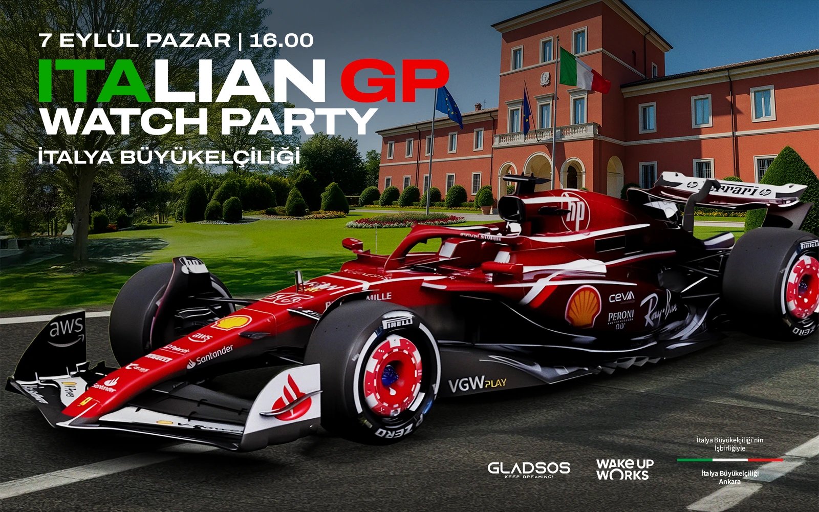 "Italian Gp Watch Party @ Italya Büyükelçiliği"