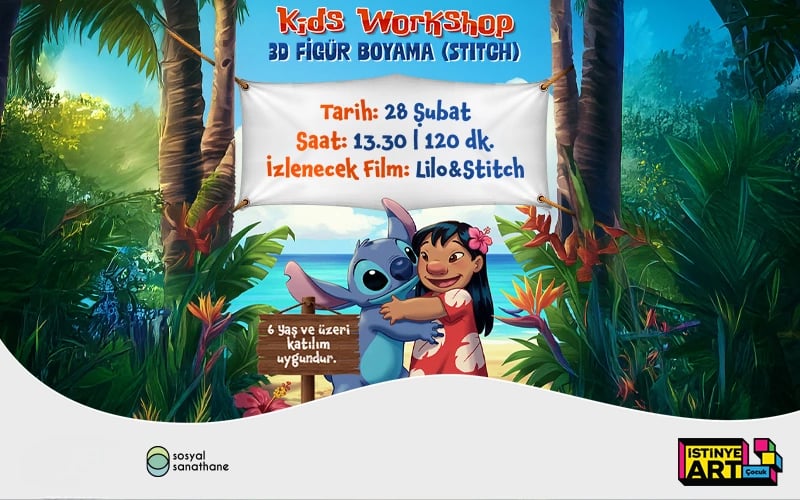 İZLETİLİ 3D FİGÜR BOYAMA (STITCH): KIDS WORKSHOP SS İZMİR X İSTİNYEART poster