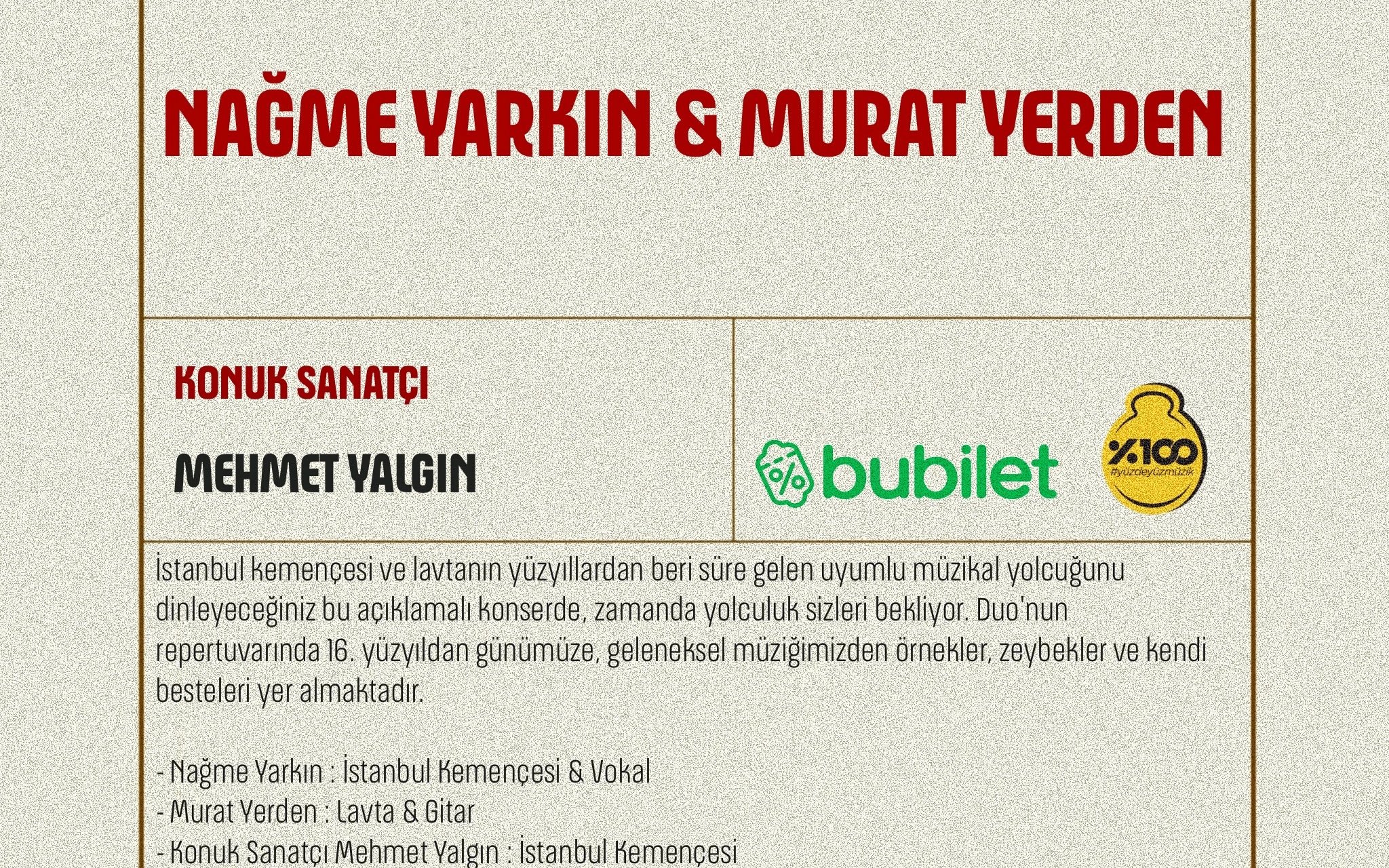 Nağme Yarkın & Murat Yerden Konseri poster