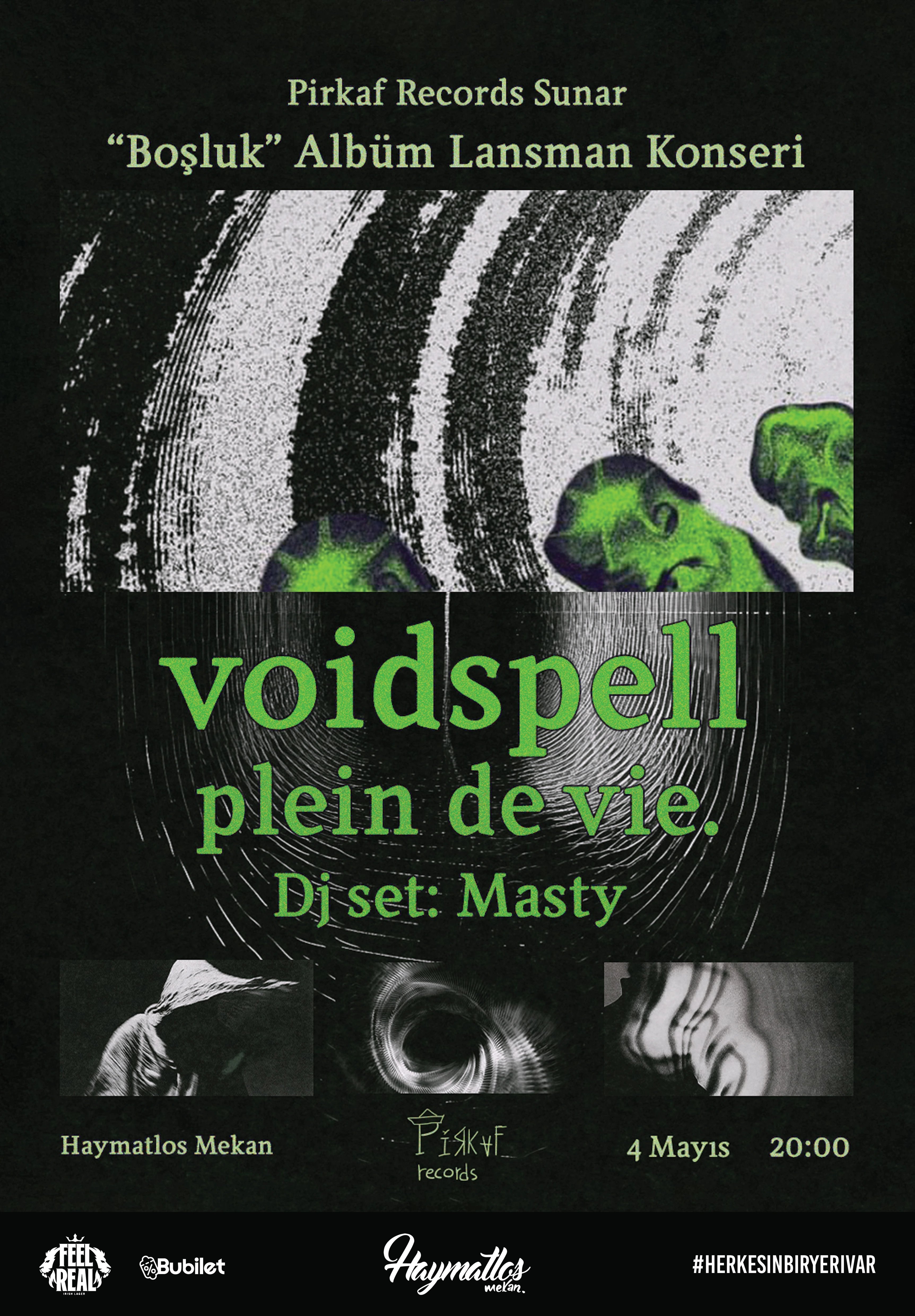 Pirkaf records sunar: Voidspell & Plein de vie. & Dj set: Masty