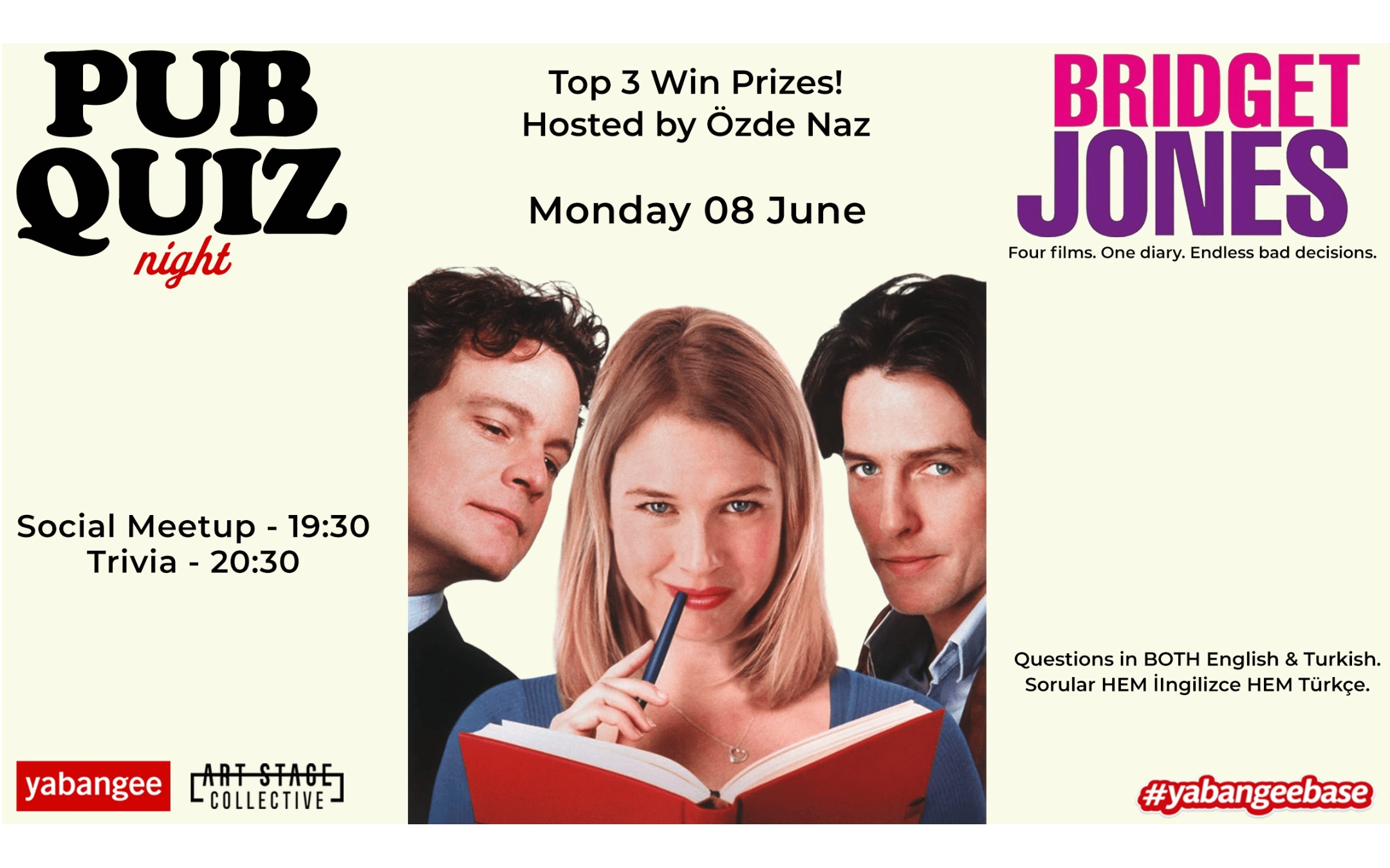 Pub Quiz Night on Bridget Jones: Questions in English and Turkish