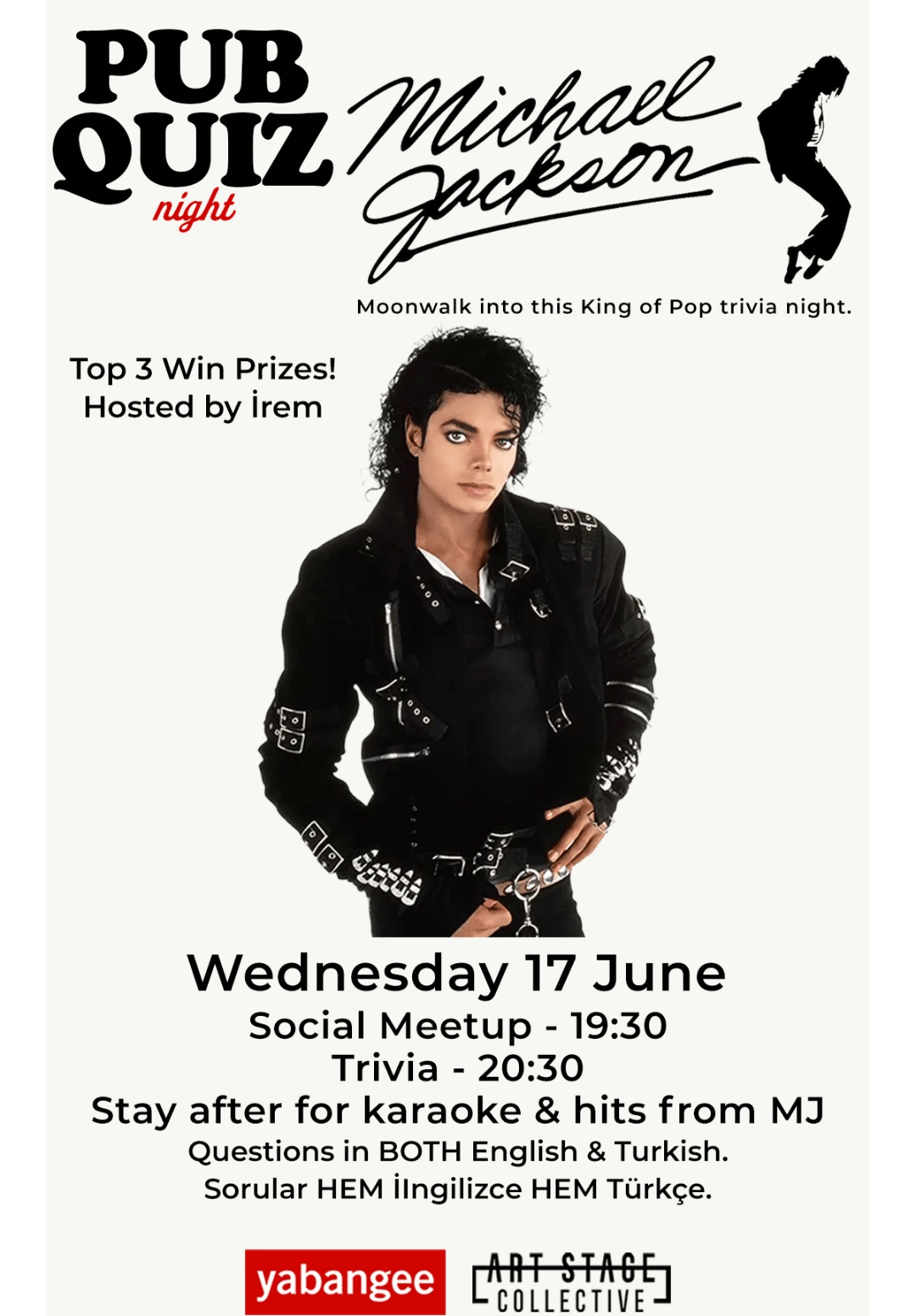 Pub Quiz Night on Michael Jackson: Questions in English and Turkish