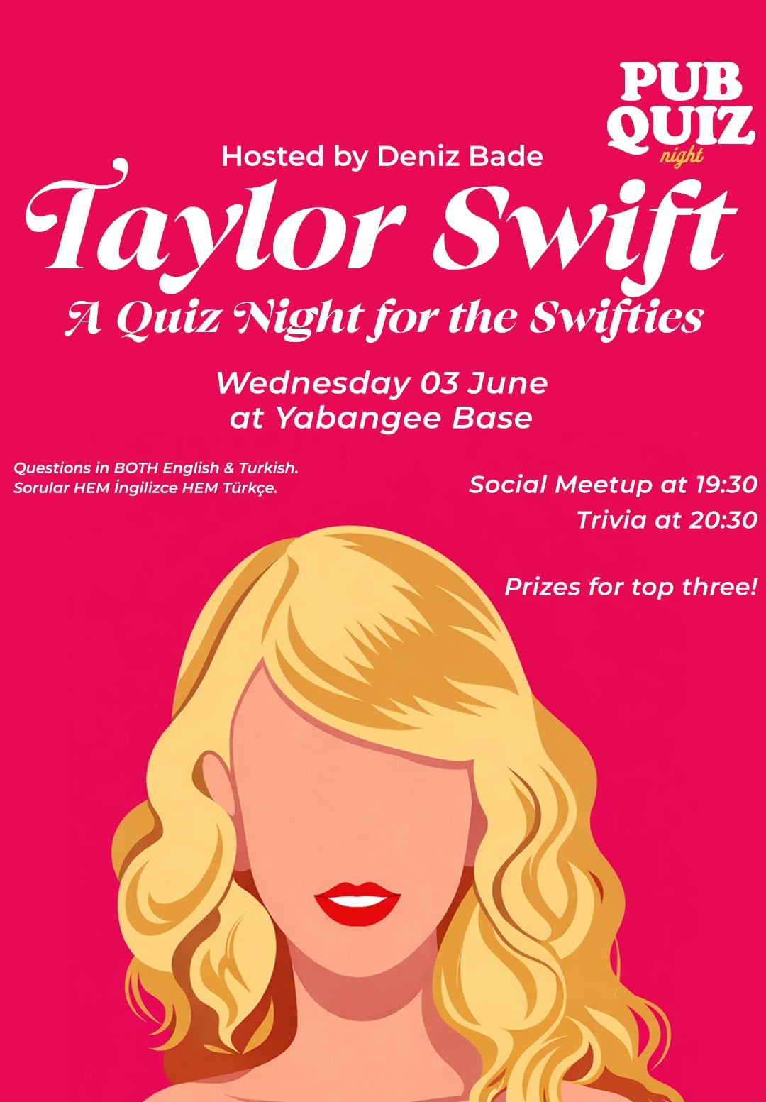 Pub Quiz Night on Taylor Swift: Questions in English & Turkish