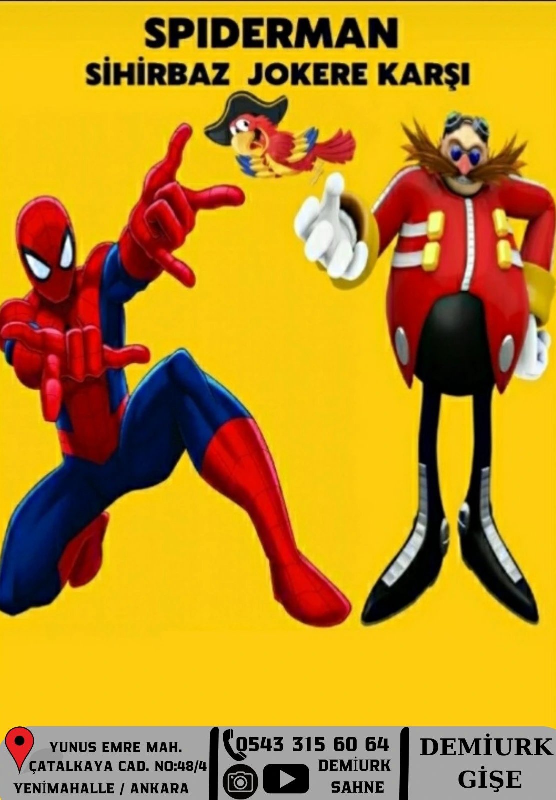 Spiderman Sihirbaz Joker'e Karşı Müzikli Danslı Çocuk Oyunu