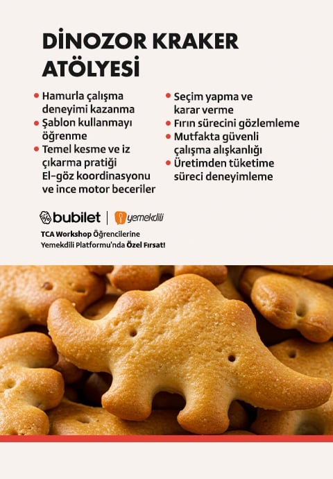 TCA | Dinozor Kraker Atölyesi - Kazanımlar: 5 - 9 Yaş (Ebeveyn katılımı zorunludur)