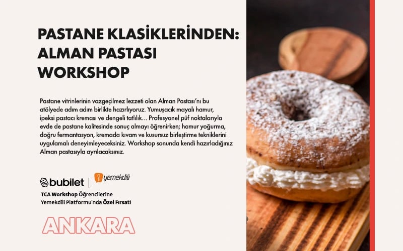TCA | Pastane Klasiklerinden: Alman Pastası Workshop poster