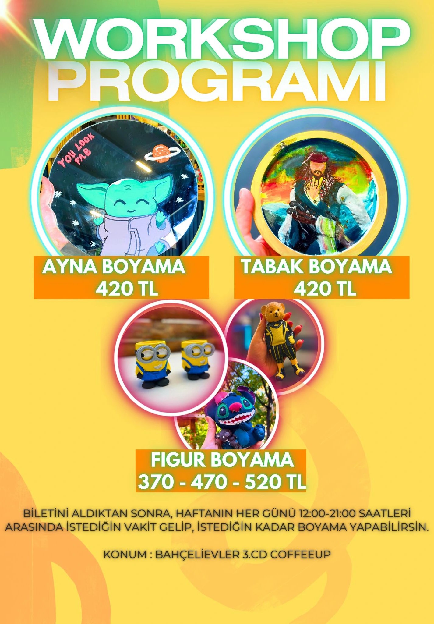 Workshop: Sanatco.Ankara | Ayna, Tabak, Figür Boyama Etkinlik Takvimi