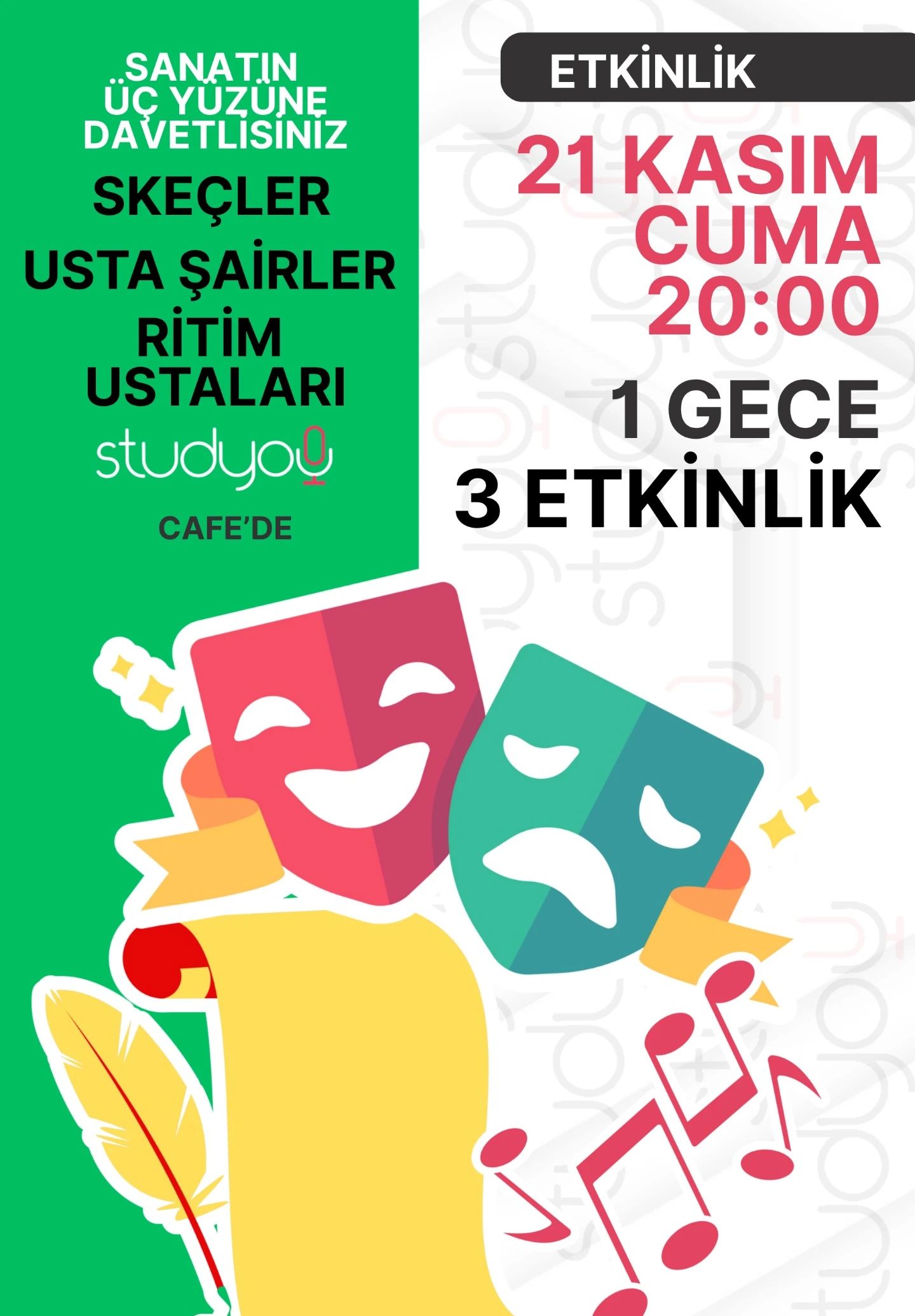 1 Gece 3 Etkinlik